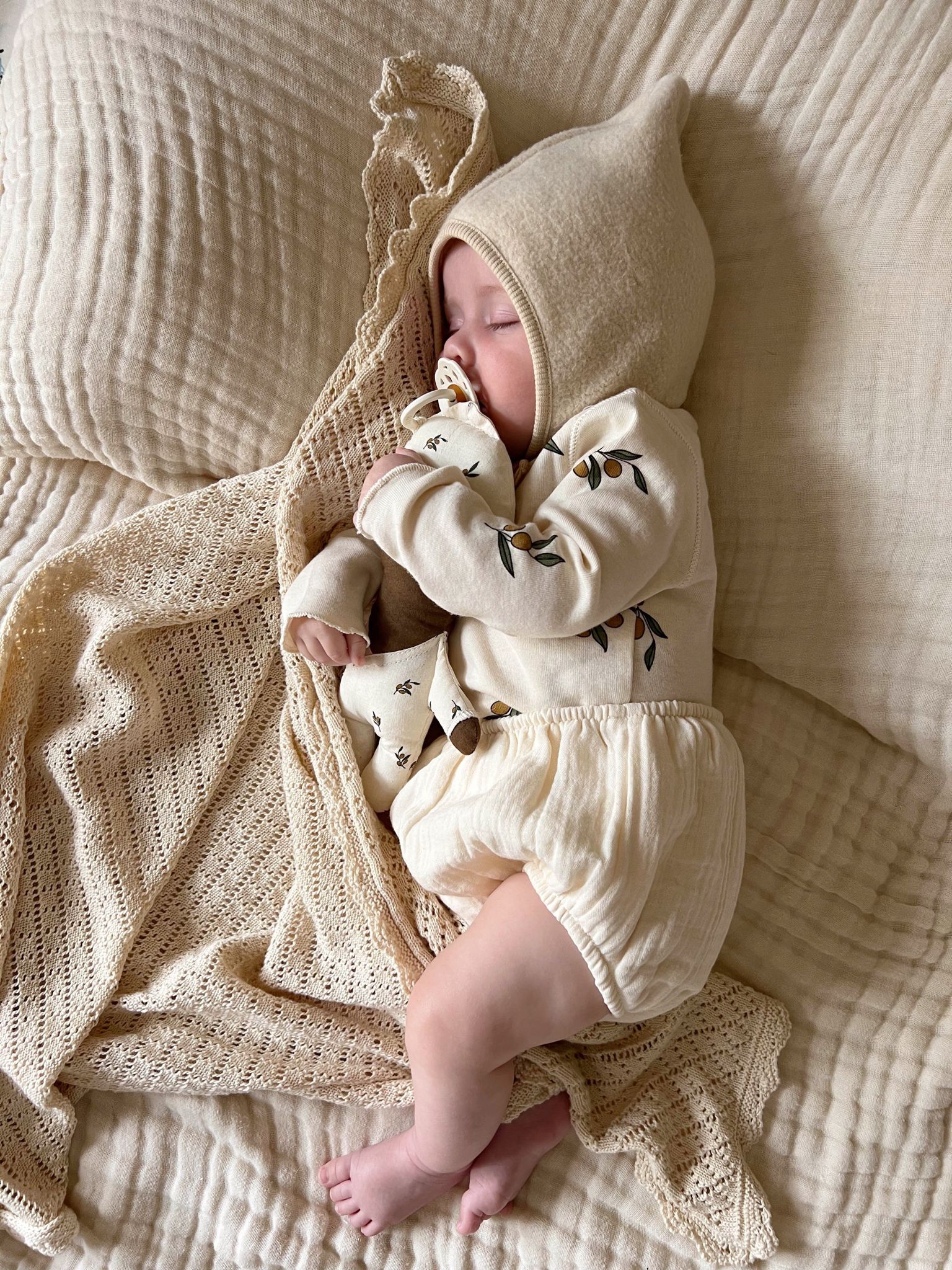 Organic Zoo Oat ニットショーツ＆トップス　コットン100% Oat Organic Cotton Shortie | Organic Zoo