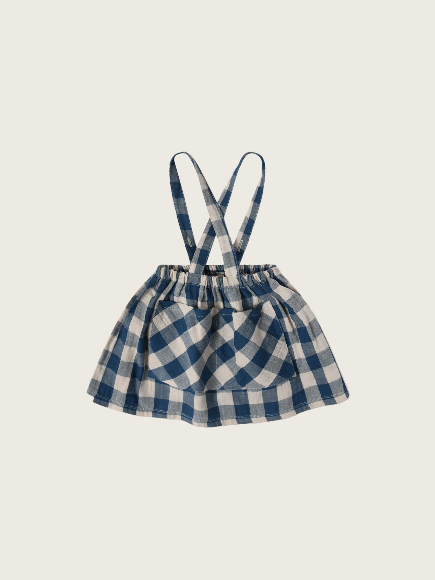 Pottery Blue Gingham Maker Crossback Skirt