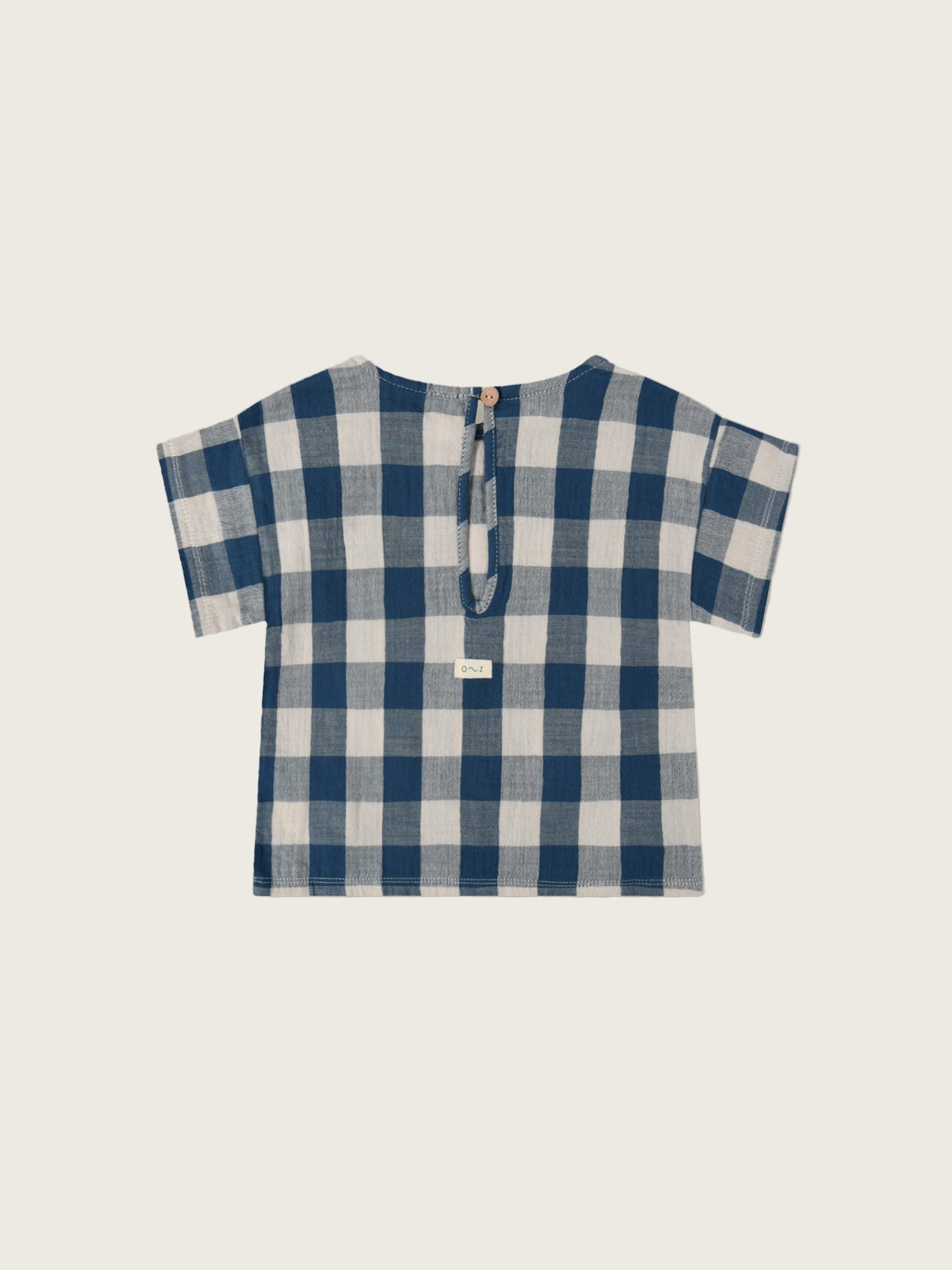 Pottery Blue Gingham Boxy T-shirt | Organic Zoo