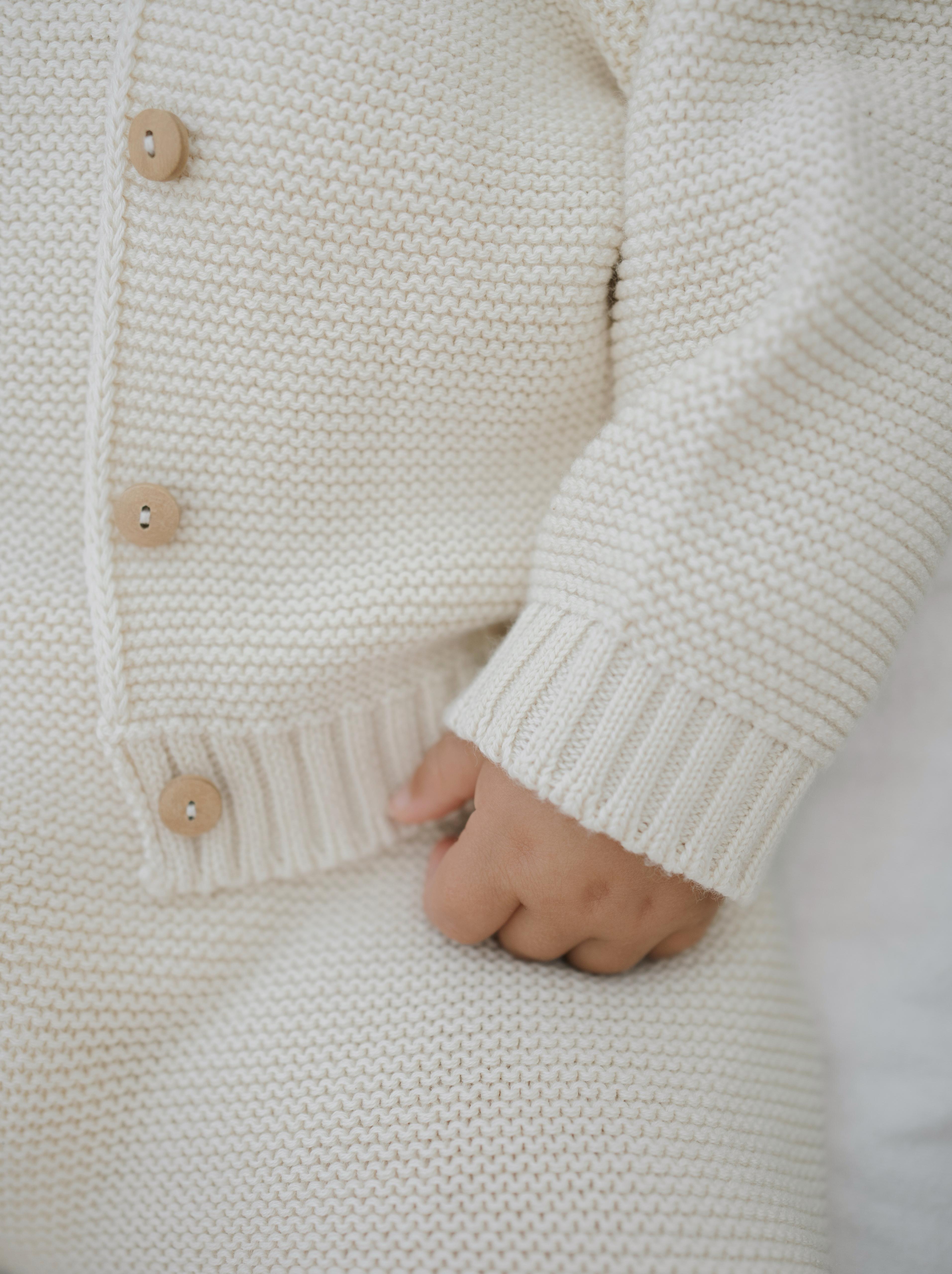 Undyed Cotton Knitted Cardigan | Organic Zoo