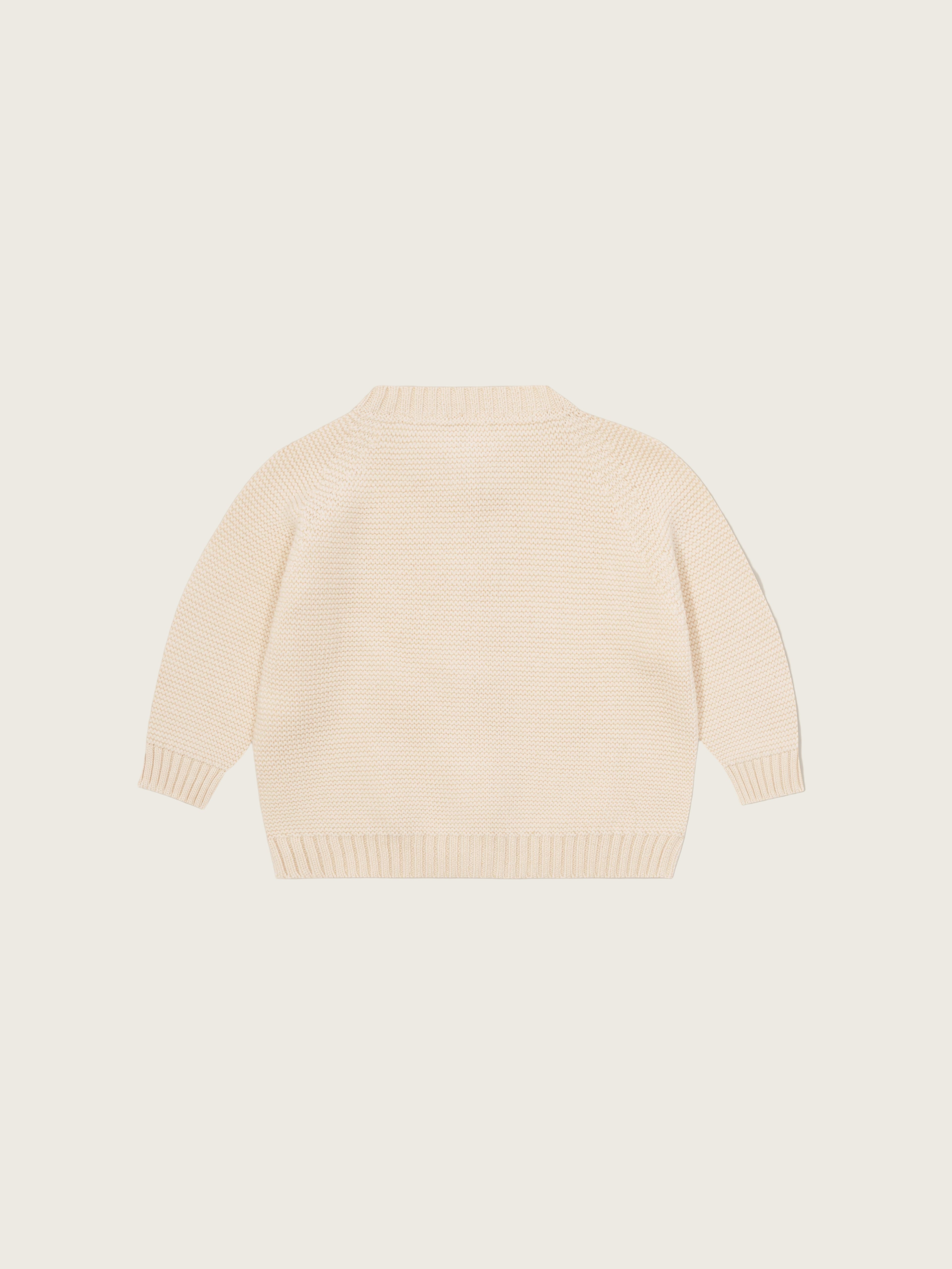 baby and toddler button down undyed cotton knitted cardigan in cream