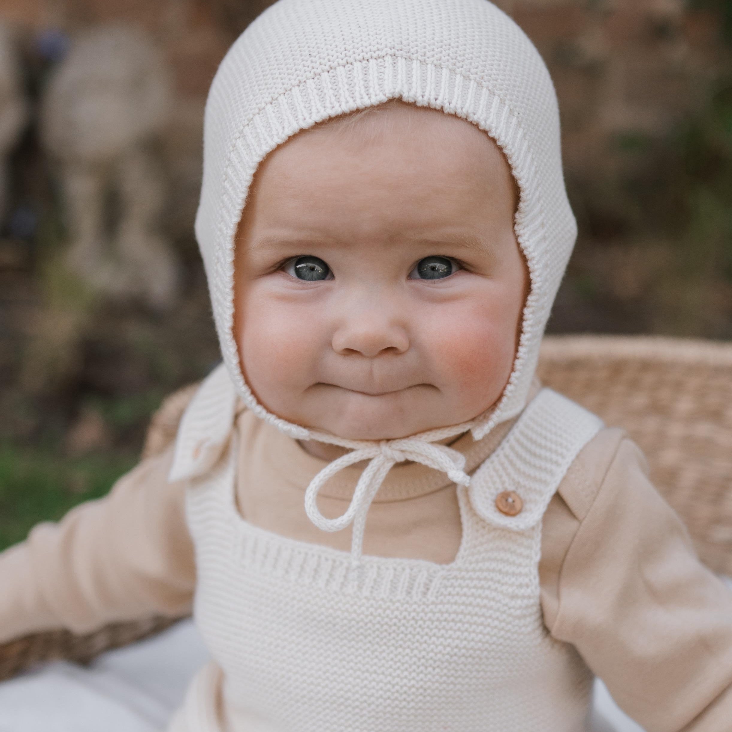 Undyed Cotton Knitted Pixie Hat | Organic Zoo