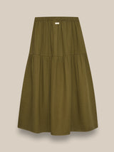 Women's Olive Muslin Skirt 