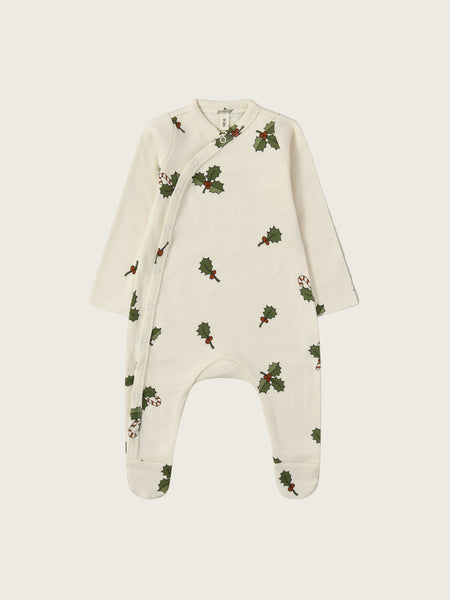 Christmas Holly Footed Suit | Organic Zoo