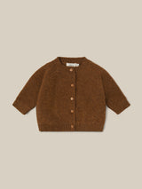 baby and toddler button down wool cardigan in brown 