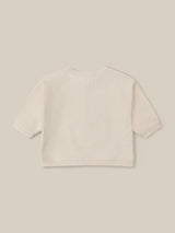 baby & toddler cream undyed cotton sweatshirt with O ~ Z embroidered in green