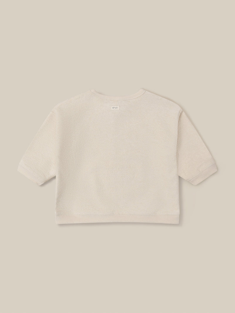 baby & toddler cream undyed cotton sweatshirt with O ~ Z embroidered in green