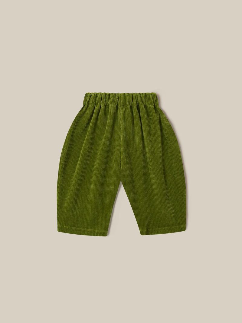 baby and toddler cotton cord wide leg pants in green