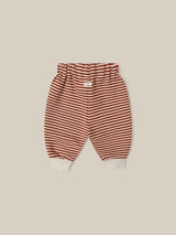 baby and toddler terry cotton drawstring sweatpants in red and white stripes 