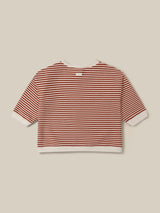 baby and toddler terry cotton sweatshirt in red and white stripes 