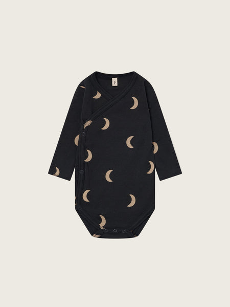 Charcoal Midnight Wrap Bodysuit | Organic Zoo