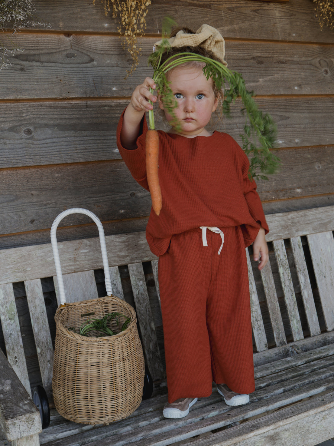Paprika Waffle Boxy Sweatshirt | Organic Zoo