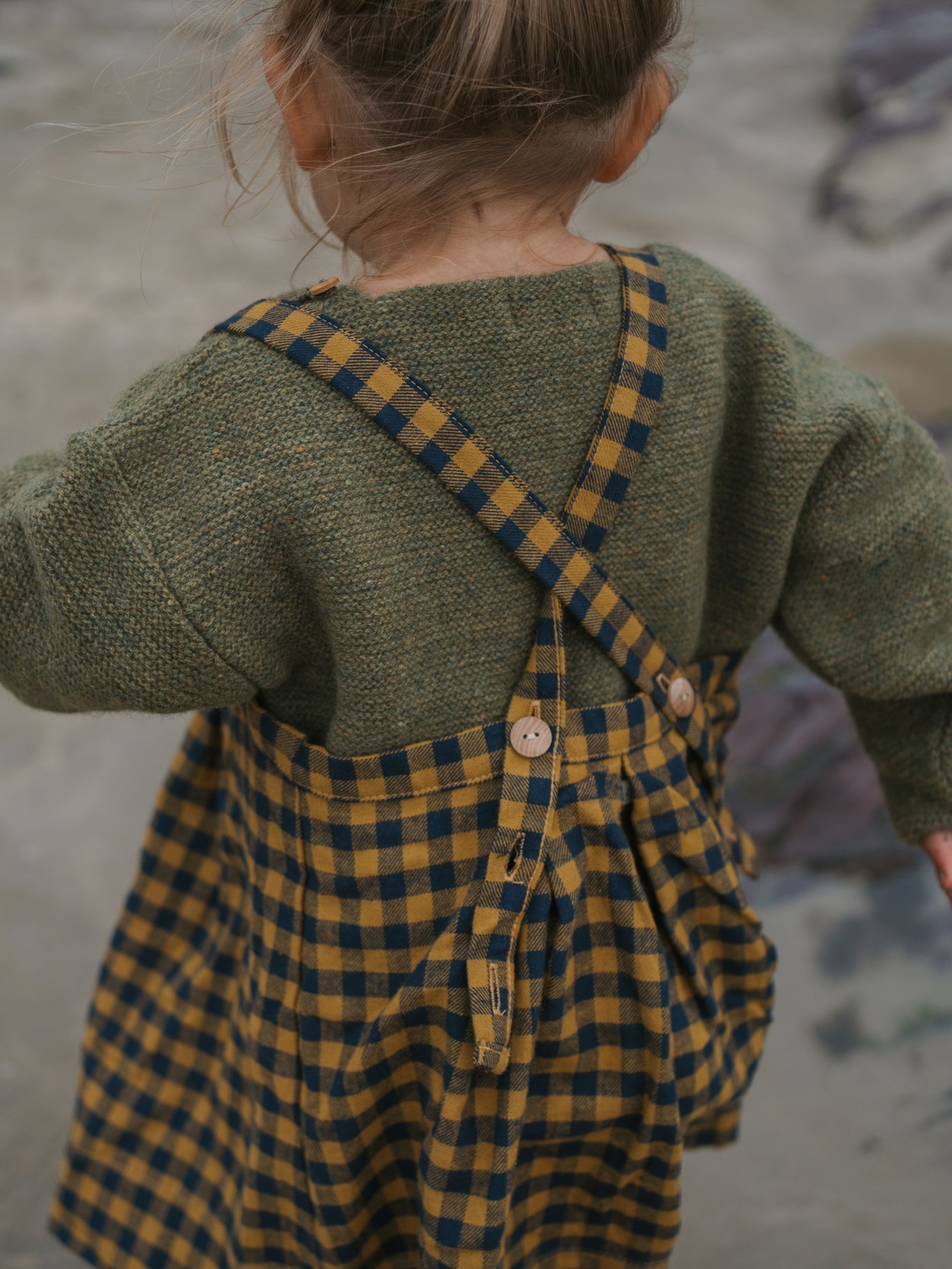 ワンピース organiczooBlueberry Gingham Gather Dress Blueberry Gingham Gather Dress | Organic Zoo