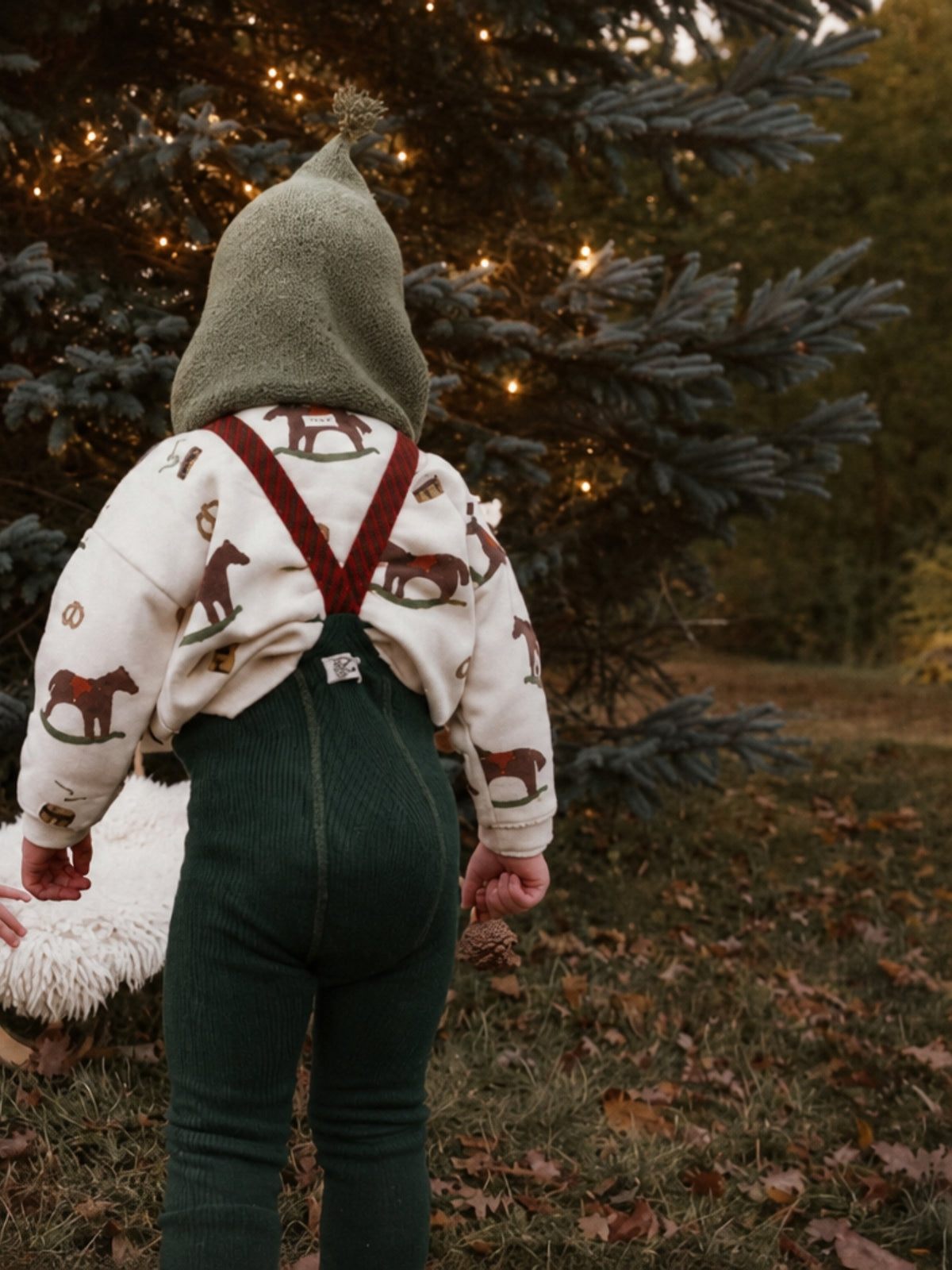 Green Christmas Cotton Tights