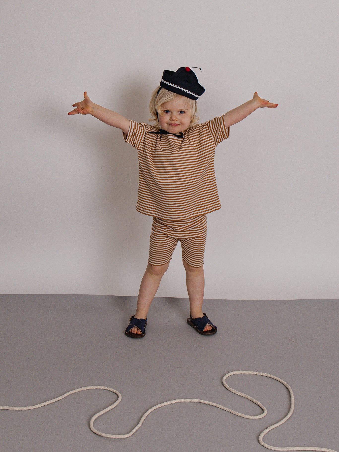 Copper Stripes Biker Shorts