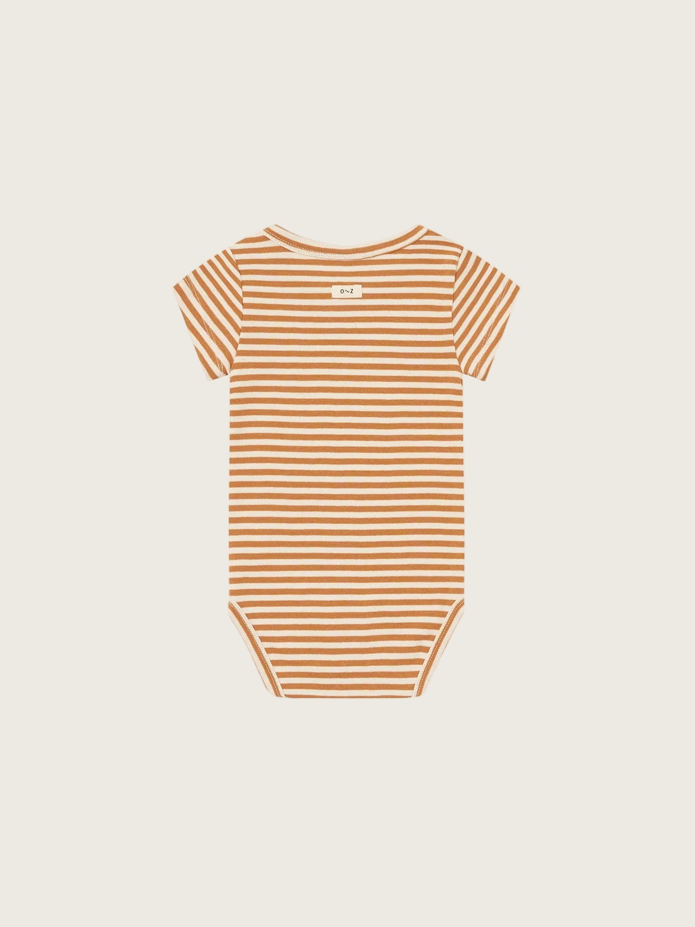 Striped baby onesie on a white background