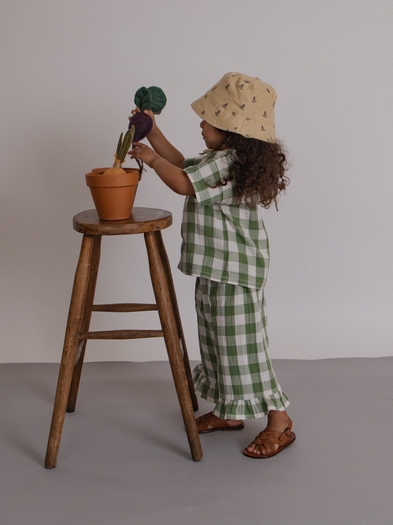Dill Gingham Boxy T-Shirt | Organic Zoo