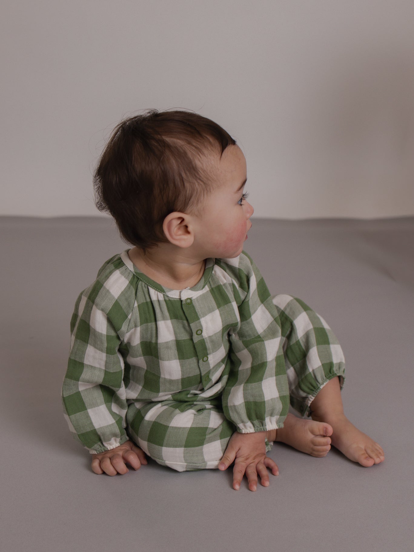 Dill Gingham Onesie