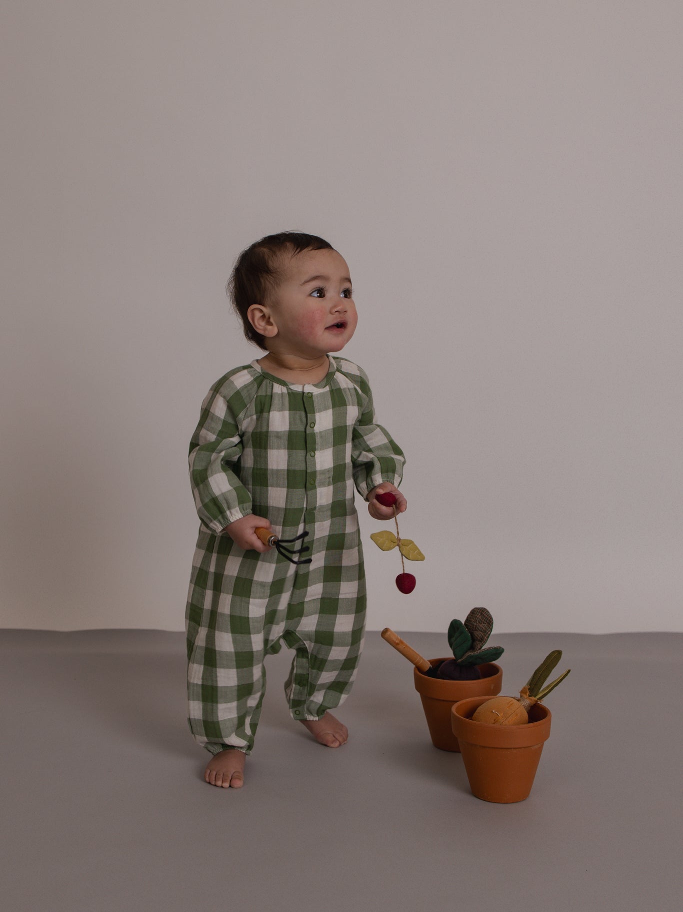 Dill Gingham Onesie
