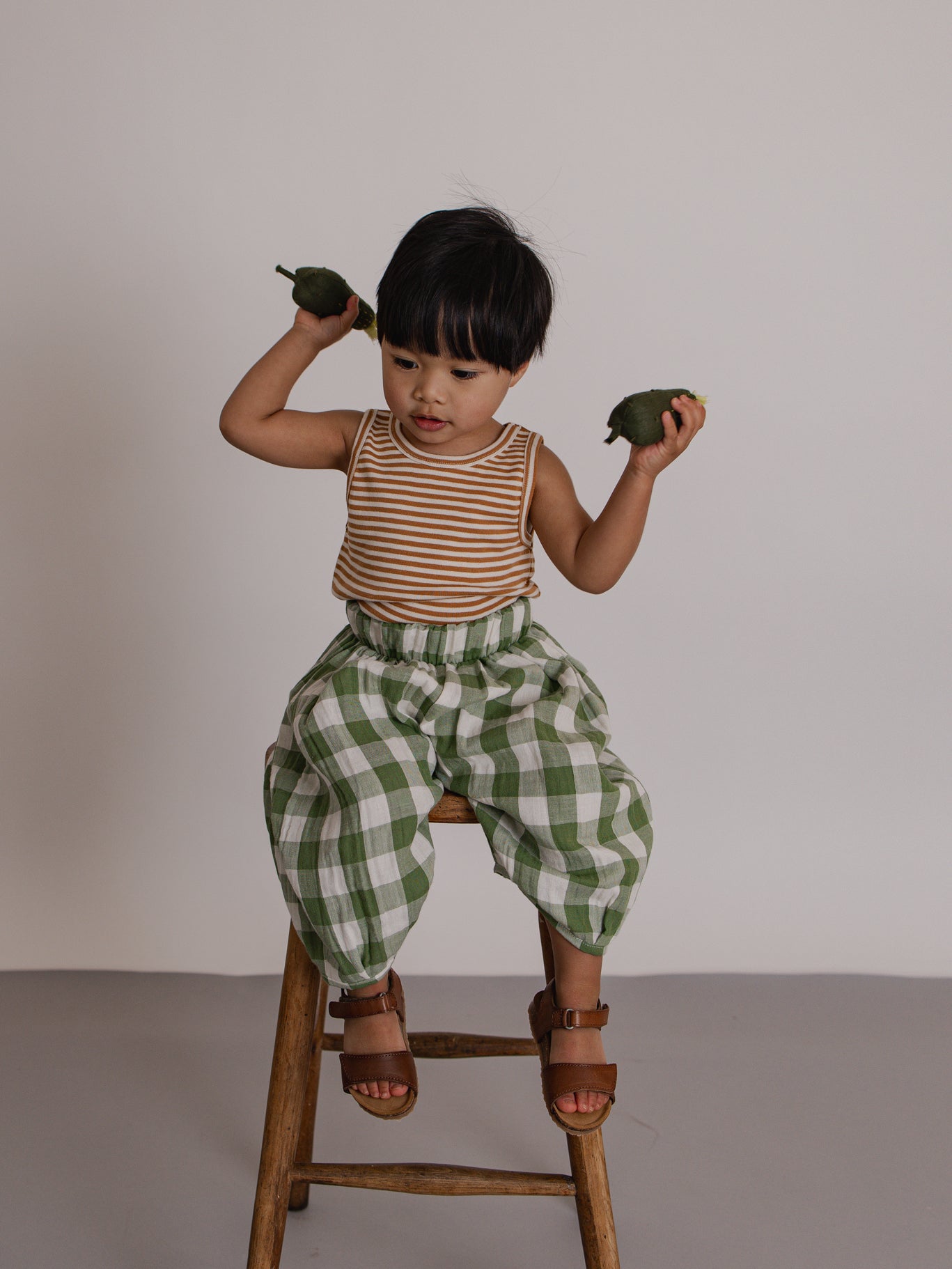 Dill Gingham Resort Pants | Organic Zoo