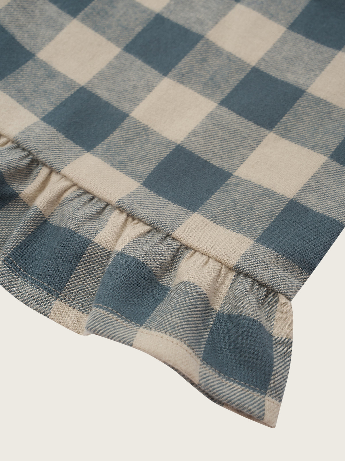 Fog Blue Gingham Frill Culottes