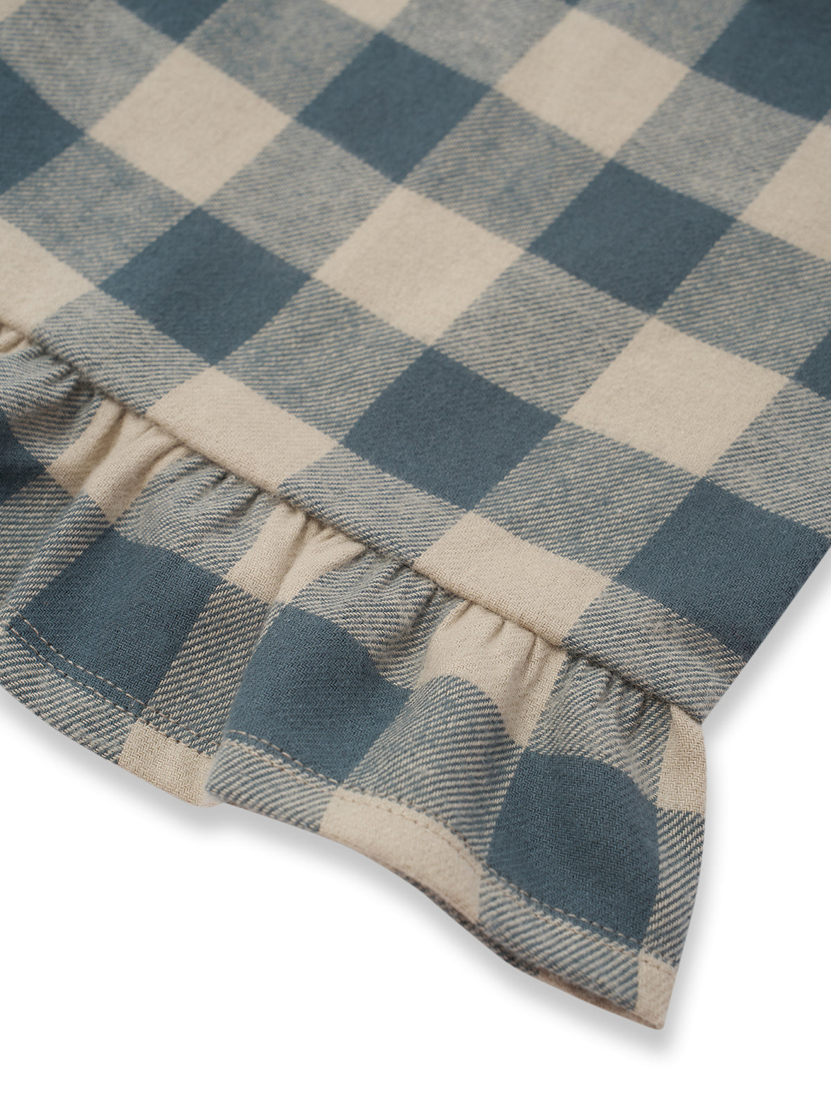 Fog Blue Gingham Frill Culottes