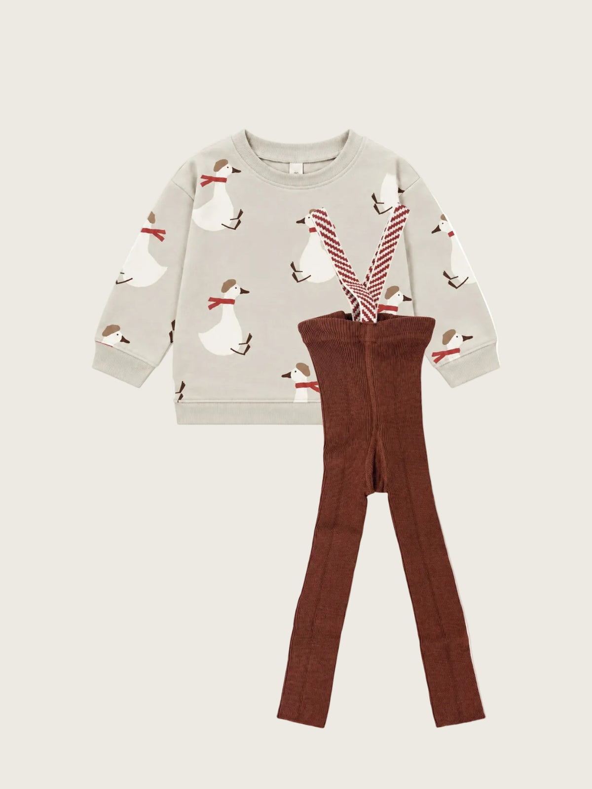 Christmas Goose Sweatshirt & Cinnamon Tights