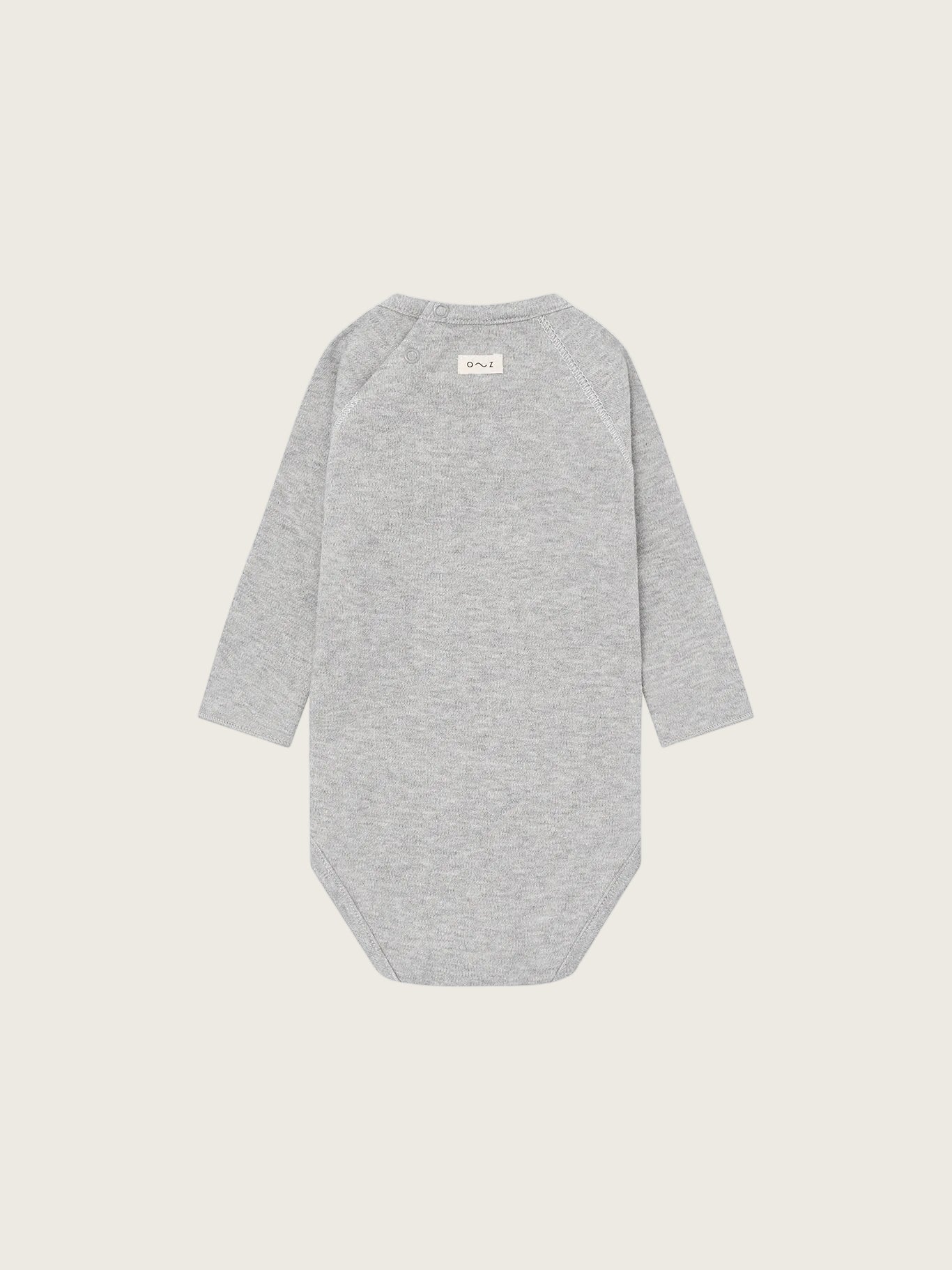 Gray baby onesie on a white background