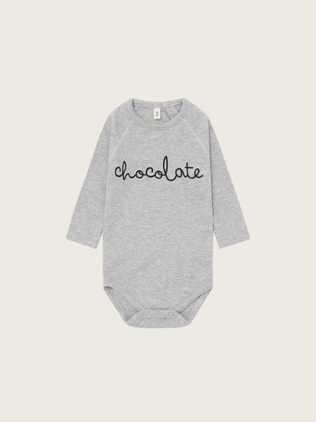 Grey Melange CHOCOLATE Organic Cotton Bodysuit | Organic Zoo