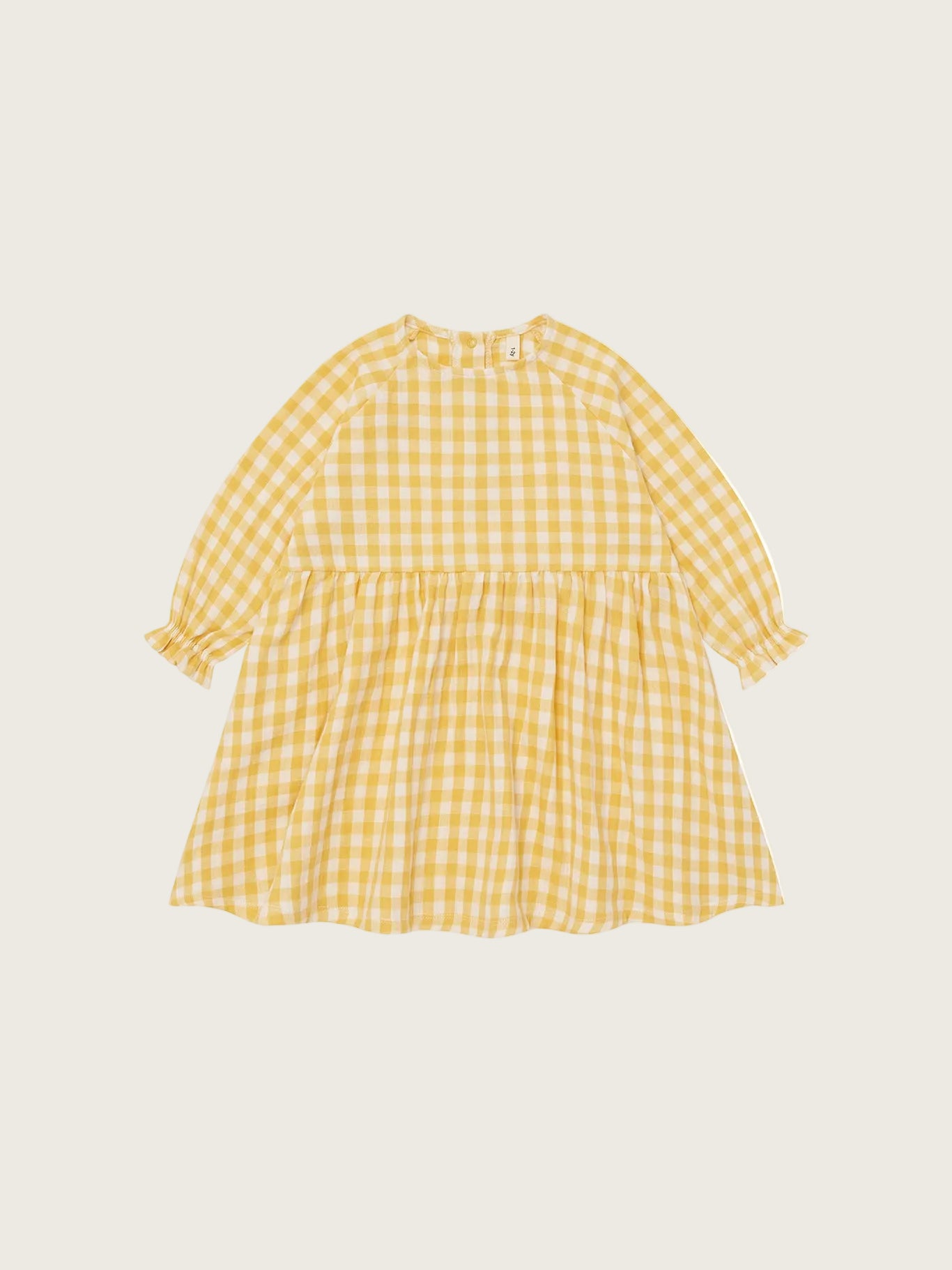 Yellow checkered dress on a white background