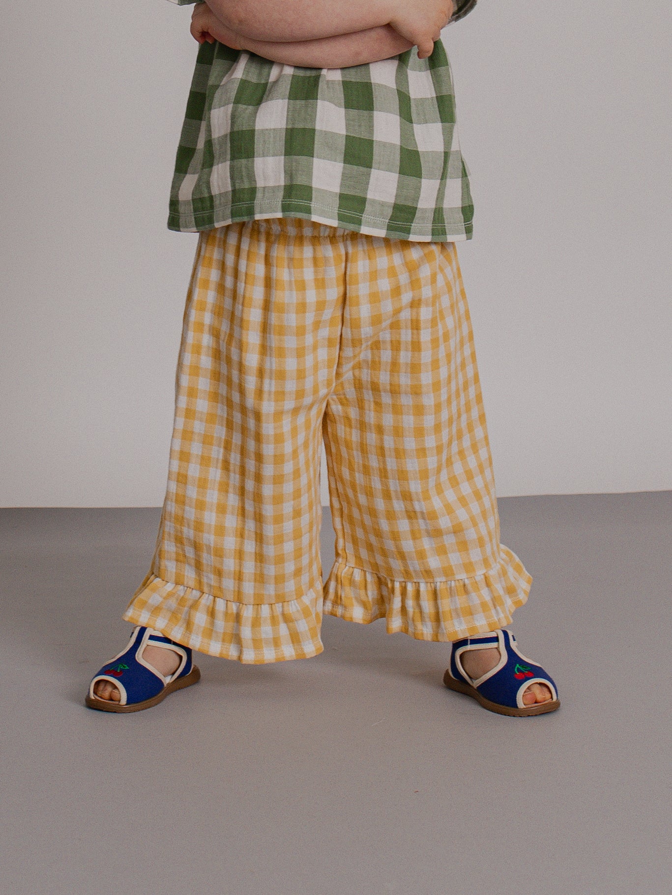 Honeycomb Gingham Frill Culottes