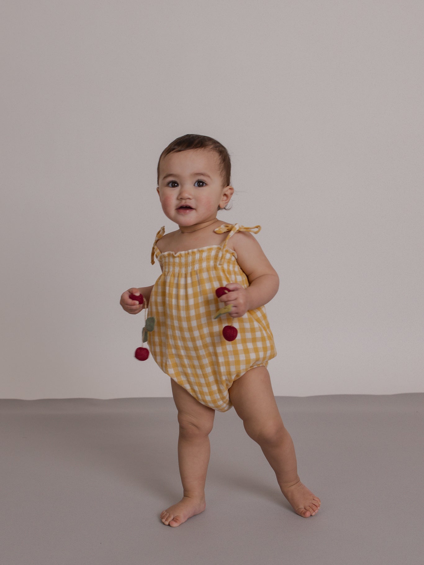 Honeycomb Gingham Spaghetti Bodysuit