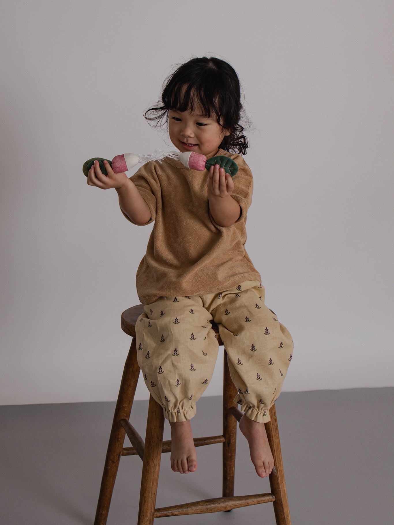 Navy Terry Cropped Dungarees | Organic Zoo