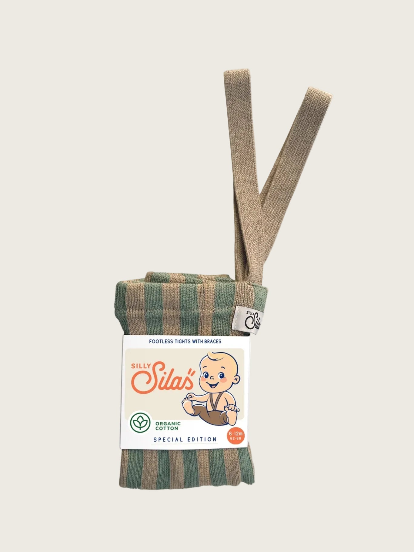 Kids tights with a visible brand label on a white background