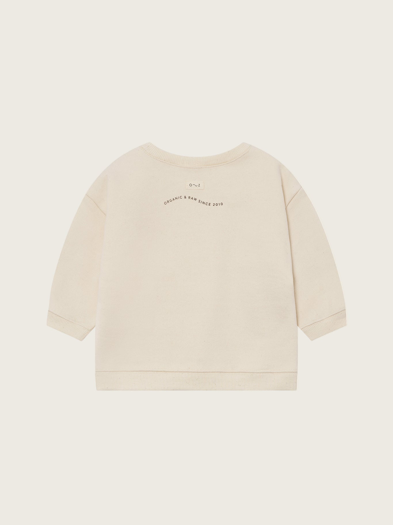 toddler cream undyed cotton boxy drop shoulder sweatshirt with milk text
