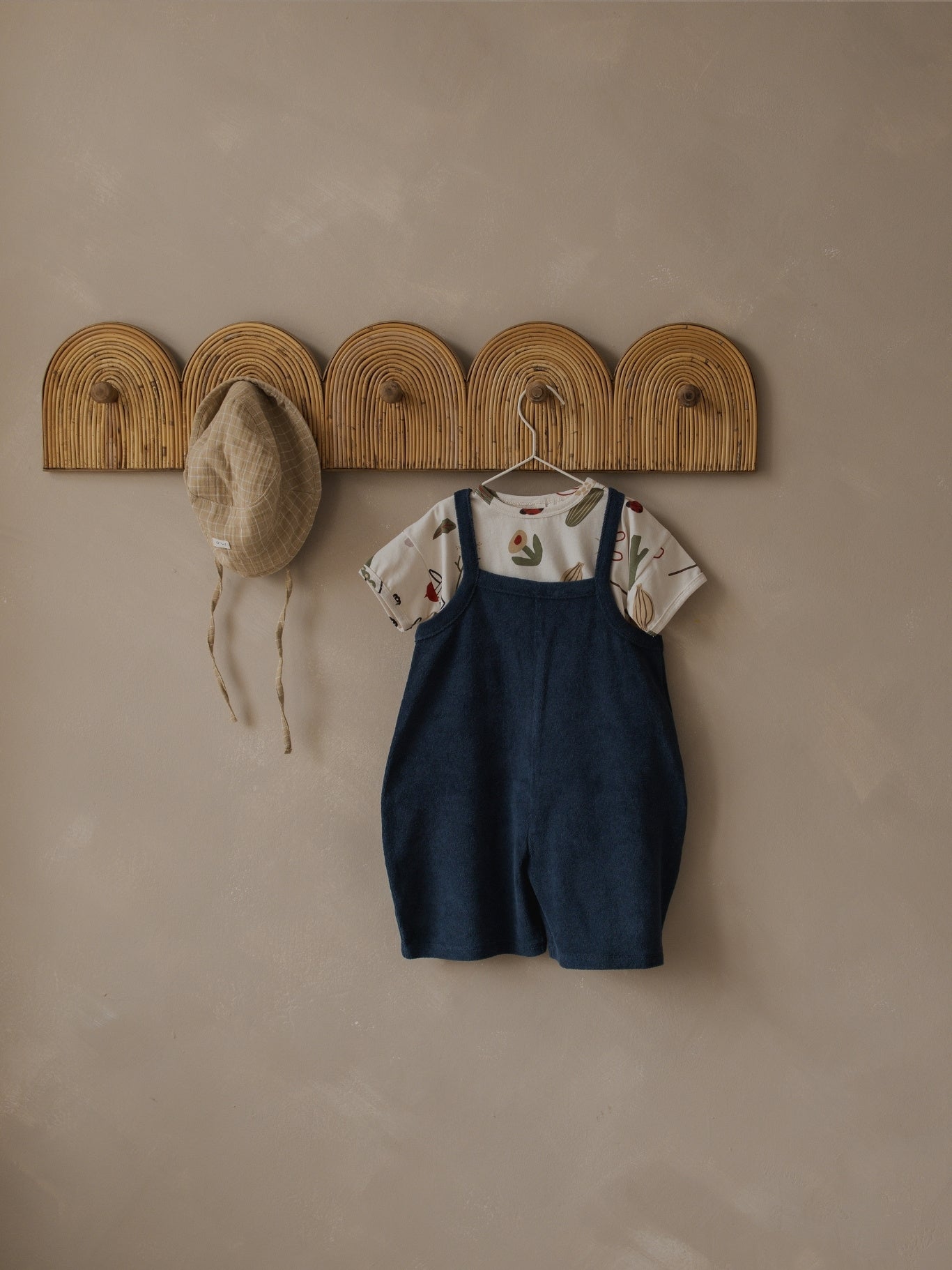 Navy Terry Cropped Dungarees | Organic Zoo