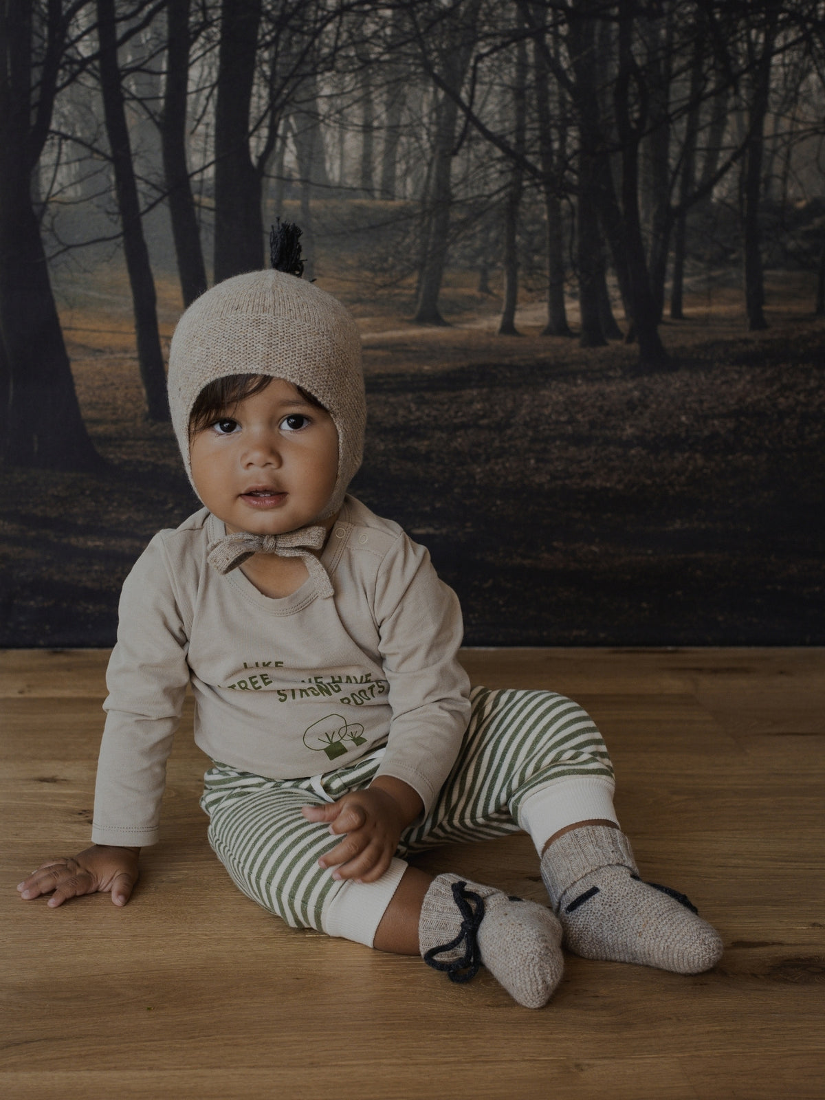 Oatmeal contrast Tassel Hat