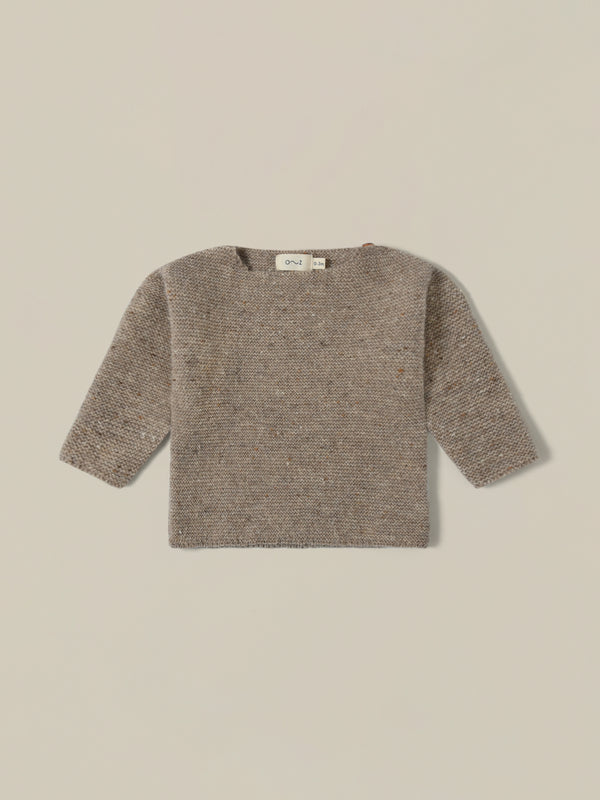 Oatmeal Shoulder Button Wool Jumper