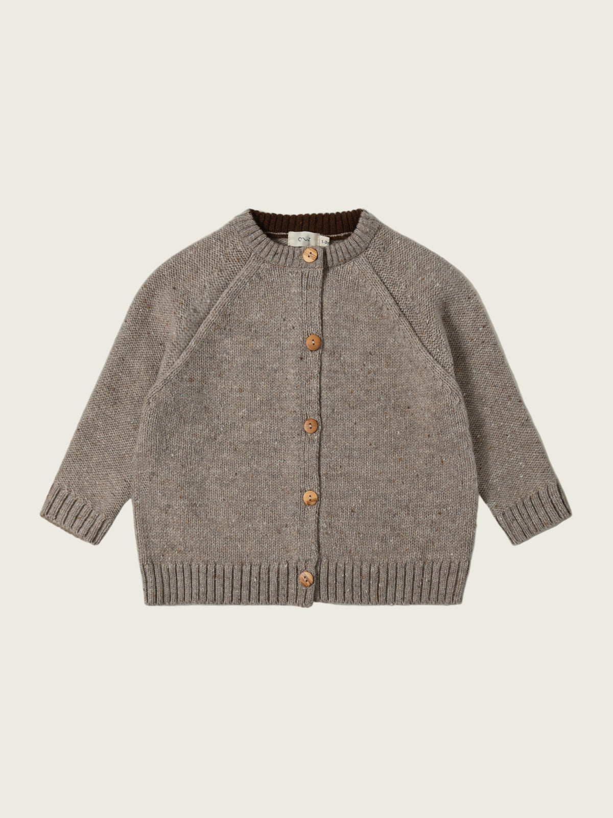 Oatmeal Boxy Wool Cardigan