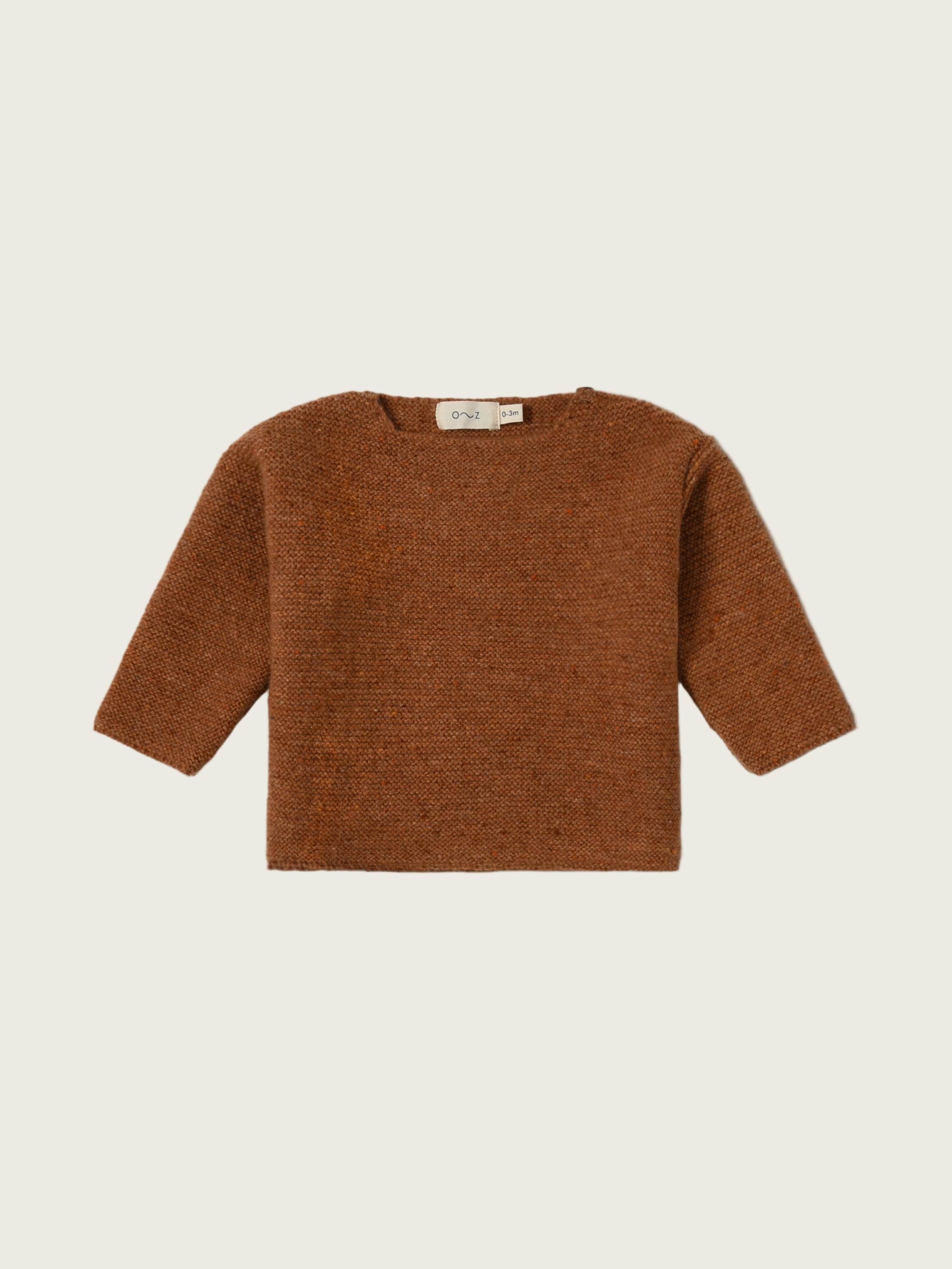 Pecan Shoulder Button Wool Jumper