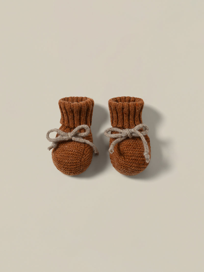 Pecan Wool Booties 
