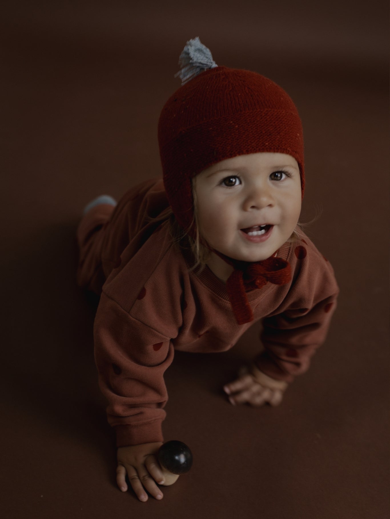 Paprika contrast Tassel Hat ~ Organic Zoo