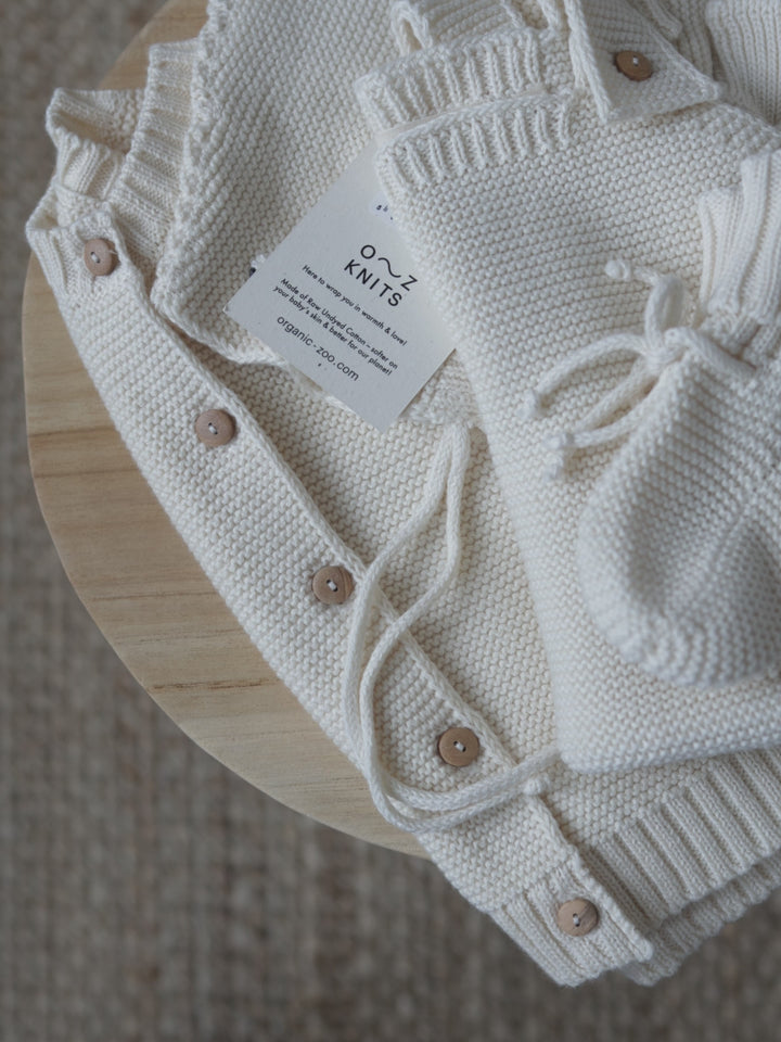 Undyed Cotton Knitted Booties