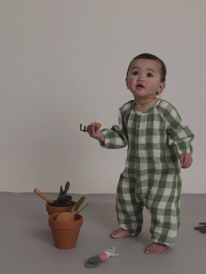Dill Gingham Onesie