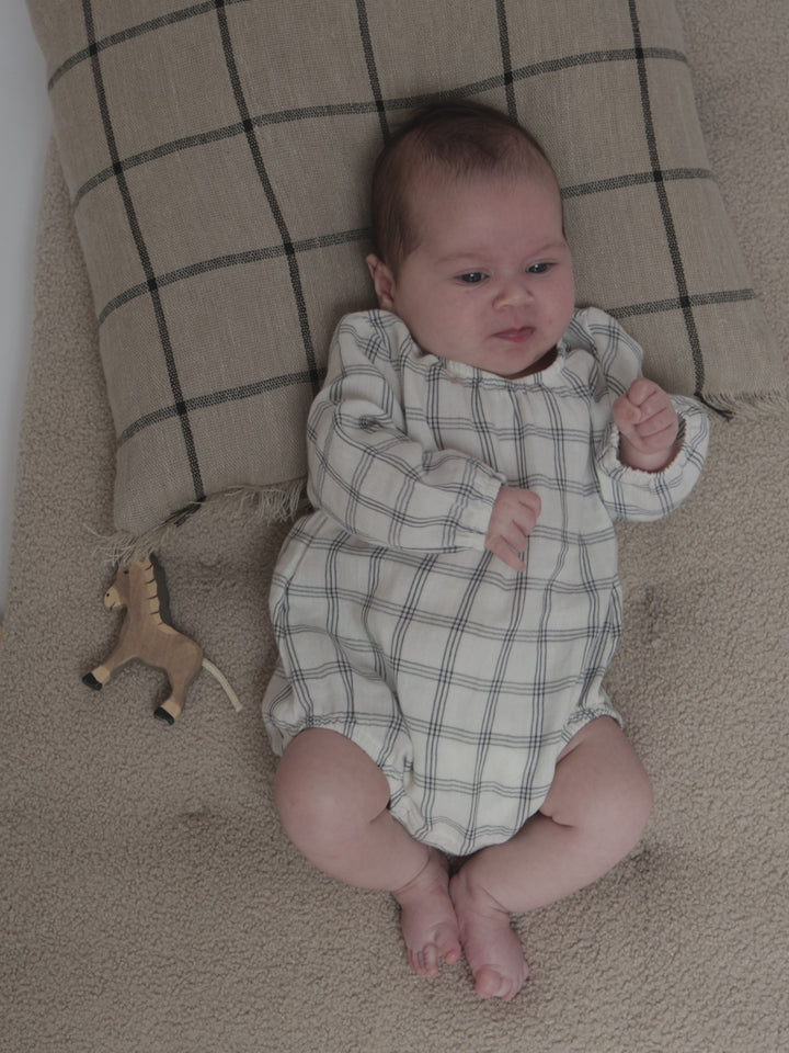 Navy Window Check Bodysuit