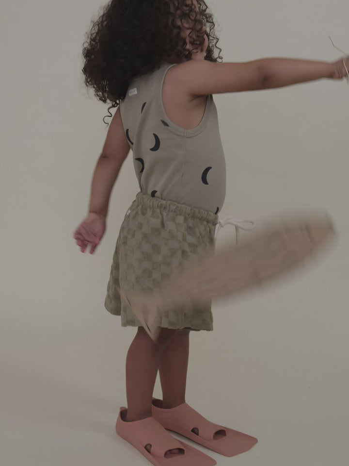 Dusky Checkerboard Terry Rope Shorts