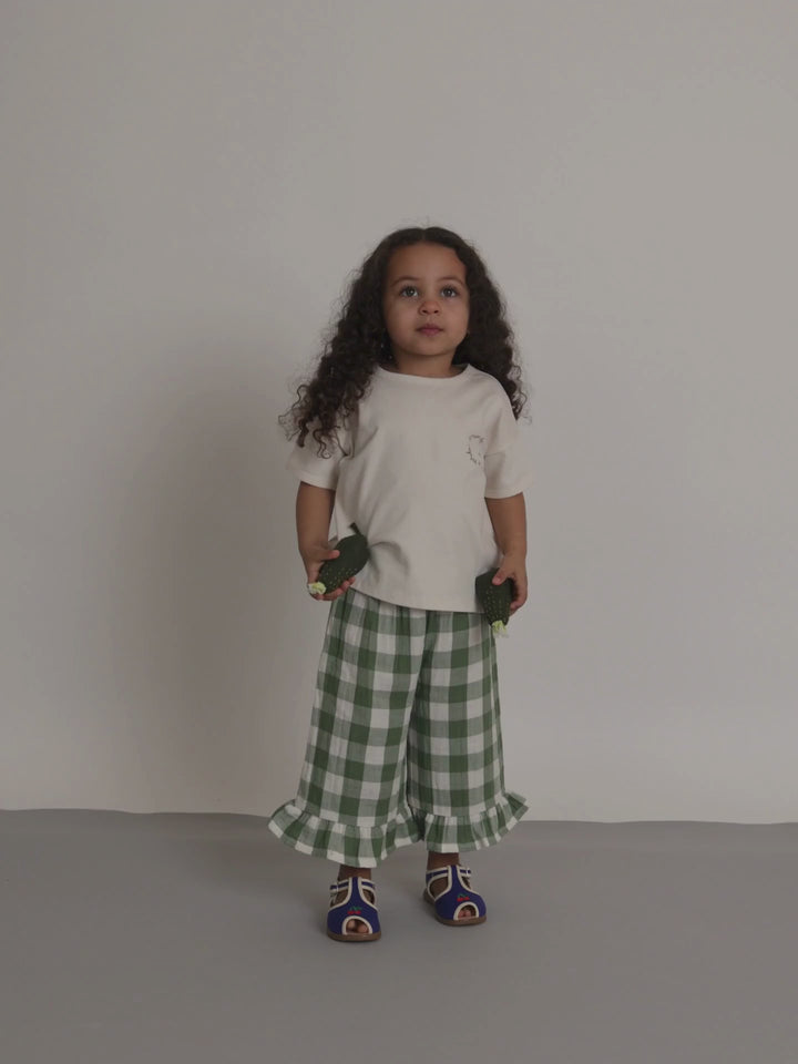 Dill Gingham Frill Culottes