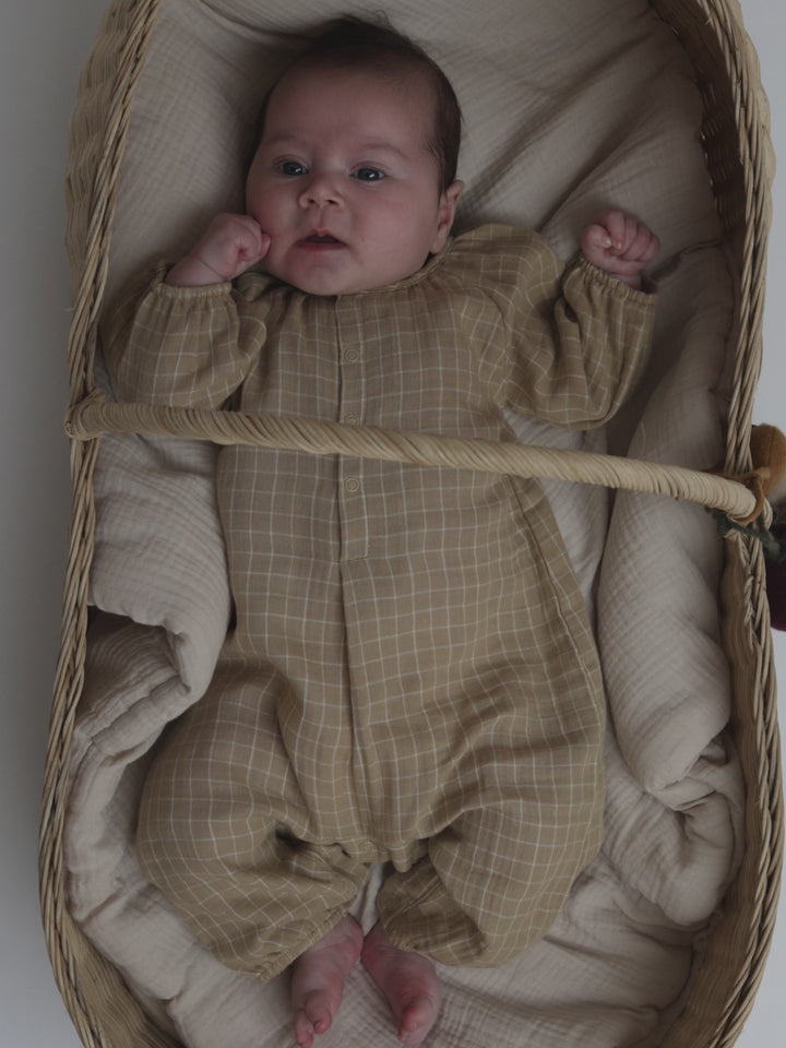 Grid Check Wheat Onesie