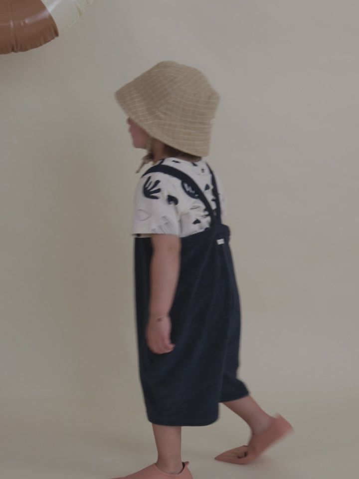 Grid Check Wheat Bucket Sun Hat