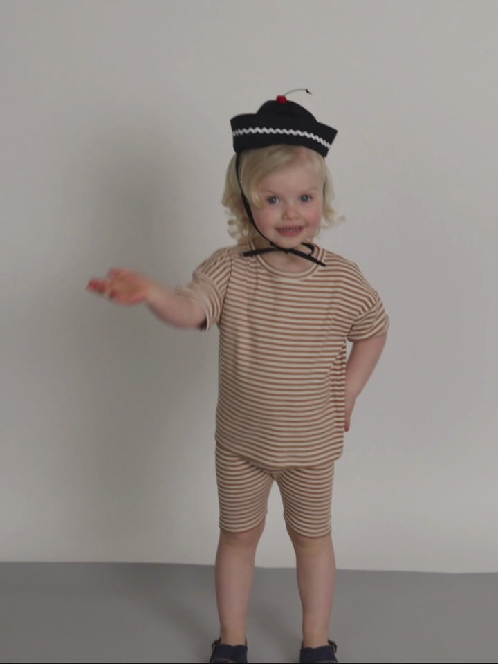 Copper Stripes Biker Shorts